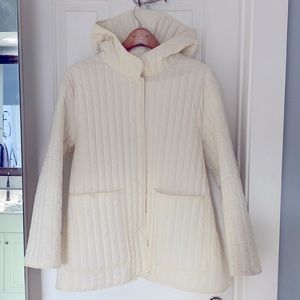 COS Transitional Quilted Ivory Jacket with piping along seams size Medium